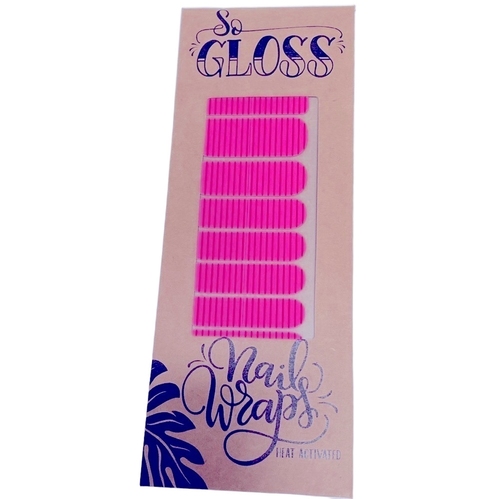 SO GLOSS Pink Stipe Nail Wraps Heat Activated Made in Buffalo NY 5 Star Reviews